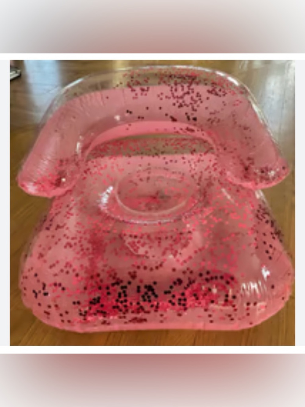 Pink Glitter Inflatable Drink Holder Lounge